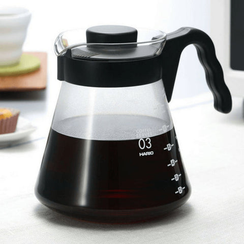 Hario V60 Heat Resistant Glass Coffee Server With Angled Handle VCS-01B (450ml)