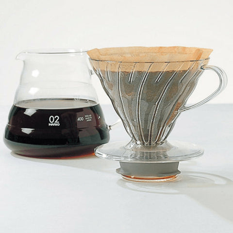 Hario V60 Heat Resistant Glass Coffee Server With Glass Lid & Handle 01 - XGS-36TB (360ml)