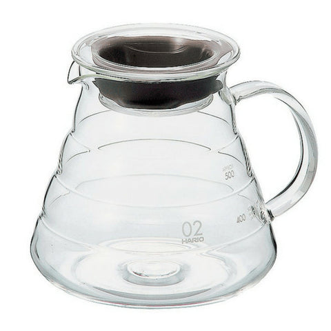 Hario V60 Heat Resistant Glass Coffee Server With Glass Lid & Handle 02 - XGS-60TB (600ml)