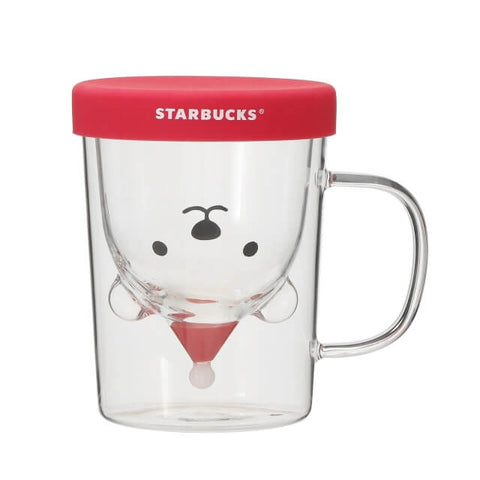 Starbucks Holiday 2021 Heat Resistant Glass Mug Polar Bare Face 296ml - Japanese Starbucks Mug