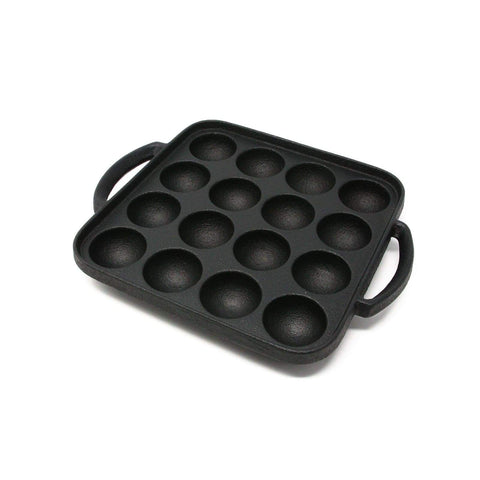 Ikenaga Japan Induction Cast-Iron 16-Ball Takoyaki Pan