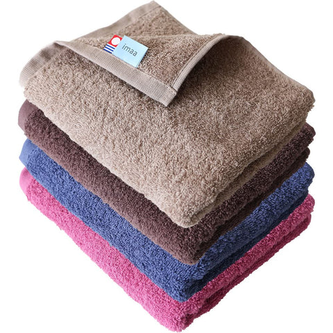 Imaa Japan Imabari Certified Face Towel Set Of 4 - Fluffy Thin Absorbent Quick Drying 100% Cotton