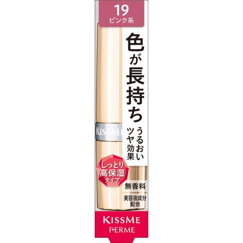 Isehan Kiss Me Ferme Proof Bright Rouge 19 Transparent Pink 3.6g - Lipstick Made In Japan