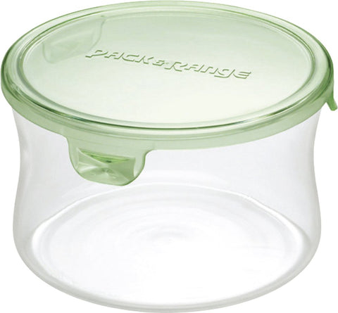 Iwaki Japan Heat-Resistant Glass Storage Container Green Round S 490Ml Kt7401H-G