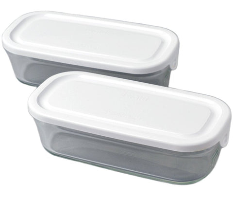 Iwaki Japan Heat Resistant Glass Pack & Range Box 500Ml White Set Of 2 Skc3246-W2