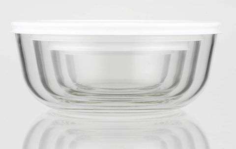 Iwaki Japan Kbc4160-W1 Heat Resistant Glass Storage Bowl 1.3L Pack