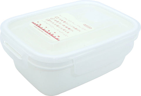 Iwasaki Industry Japan Made Food Storage Container Microwave Safe White 660Ml A-2161W1