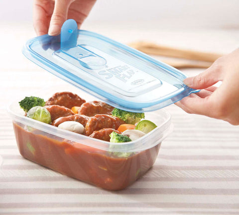 Iwasaki Industry Japan Microwave Storage Container Antibacterial Smart Flap Square 610Ml 3Pcs Baa-041