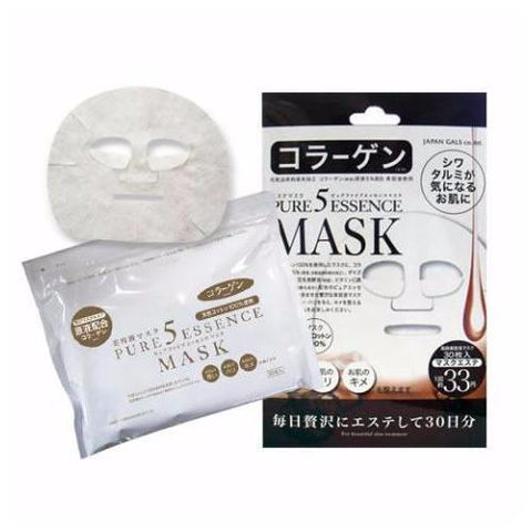 Japan Gals Pure 5 Essence Facial Mask Collagen Co 30 Sheets