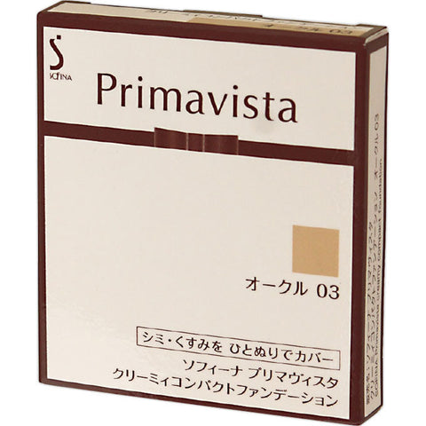 Kao Sofina Primavista Creamy Compact Foundation Ochre 03 10g [refill] - Japanese Foundation