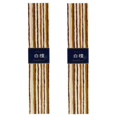 Nippon Kodo 40Pc Kayuragi Sandalwood Stick Incense + 2Pc Incense Holder - Japan