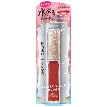 Kose Fortune Watery Serum Rouge 01 Red Bijou 5.5ml - Japanese Essence Lipstick