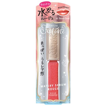 Kose Port Fortune Watery Serum Rouge 02 Sweet Coral 5.5ml - Japanese Lips Gloss - Lips Makeup