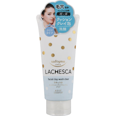 Kose Softymo Lachesca Facial Clay Wash Clear 130g - Japanese Face Wash Foam