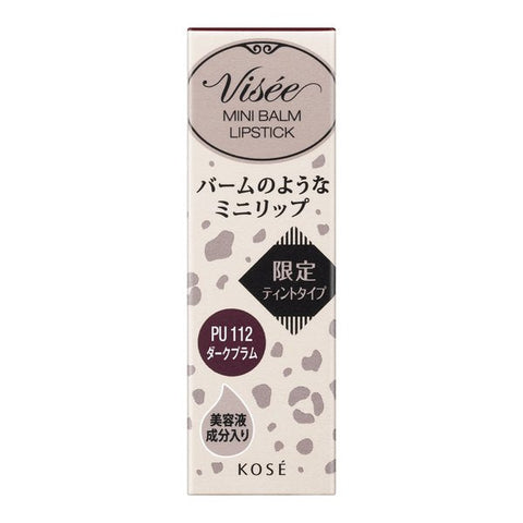 Kose Visee Riche Mini Balm Lipstick Pu112 Dark Plum 2.1g - Japanese Essence Lip Gloss