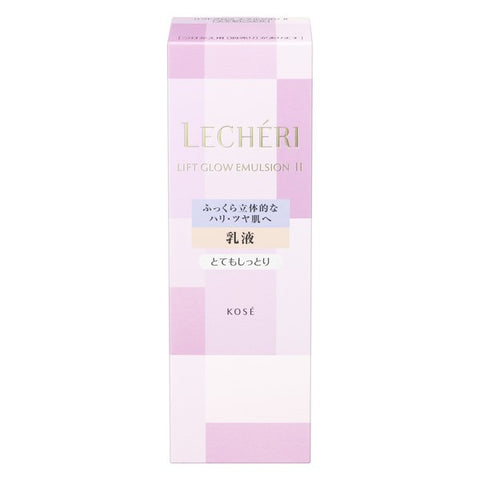 Kose Lecheri Lift Glow Emulsion II Very Moist 120ml - Japanese Milky Lotion - Moisturizing Emulsion