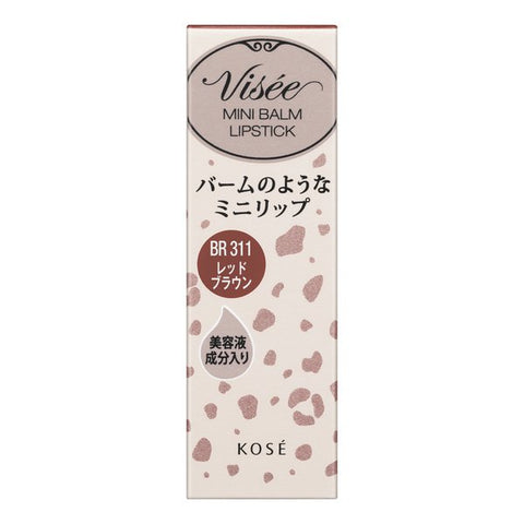 Kose Visee Riche Mini Balm Br311 Red Brown 2.1g - Japanese Moisturizing Lipstick Brands