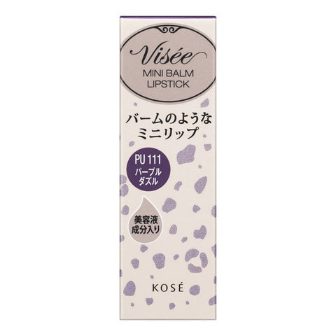 Kose Visee Riche Mini Balm Pu111 Purple Dazzle 2.1g - Japanese Sheer Lipstick Brands