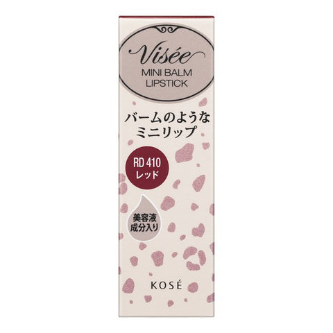 Kose Visee Riche Mini Balm Rd410 Red 2.1g - Japanese Moisturizing Lipstick Brands