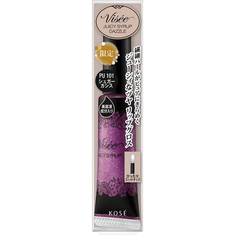 Kose Visee Riche Juicy Syrup Dazzle Pu101 Sugar Cassis 9.5g - Moisturizing Lip Gloss