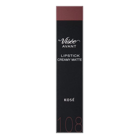 Kose Visee Avant Lipstick 108 Cocoa 3.5g - Japanese Creamy Matte Lipsticks - Lips Makeup