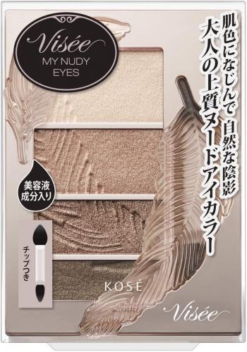 Kosé Visee My Nudy Eyes 4 Color Shades Eyeshadow Palette Pink Beige 4.7g - Japan Eye Color