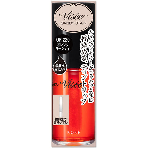 Kose Visee Riche Candy Stain Or220 Orange Candy 7.5ml - Japanese Liquid Lip Gloss