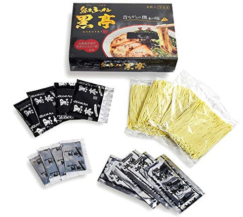 Hokkaido Ramen Kurotei Tonkotsu Ramen 4 Meal Box Charred Garlic Oil (Black Mar Oil) - Instant Ramen