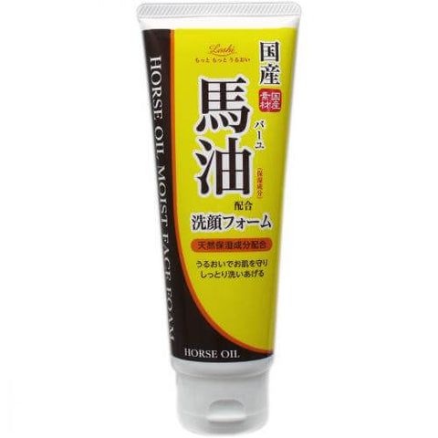 Cosmetex Roland Loshi Moist Aid Horse Oil Moist Face Foam 120g - Japanese Cleasing Foam