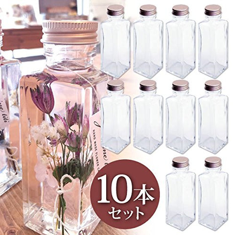 Rhyme Japan Herbarium Square Column Glass Bottle 100Cc 10-Pc Set