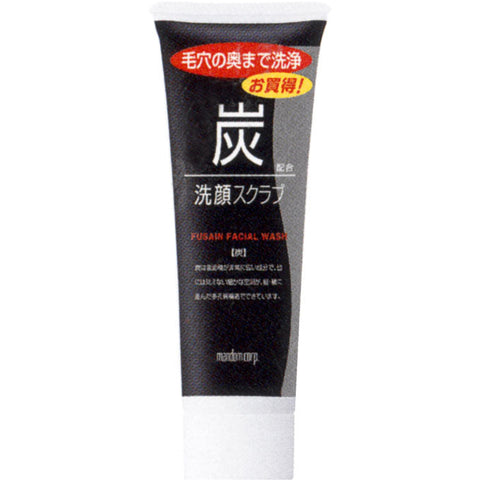 Mandom Fusain Facial Wash Charcoal Cleansing Scrub 100g - Japanese Cleansing Scrub