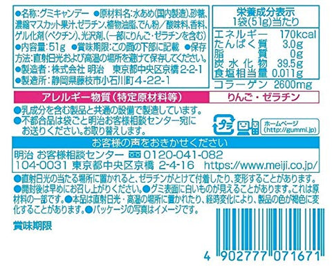 Meiji Fruit Juice Gummy Muscat Japan 51G X 10 Bags