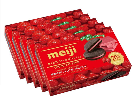 Meiji Rich Strawberry Chocolate Sand 6 Pack - Japanese Chocolate Boxes