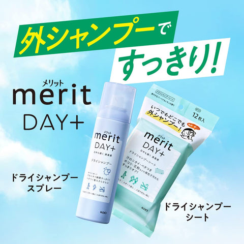 Merit Day Plus Dry Shampoo Sheet Japan White Green 12 Sheets