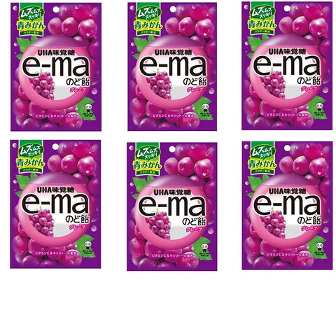 Uha Miguto E-Ma Throat Candy Grape 50G Bag 6-Pack Japan