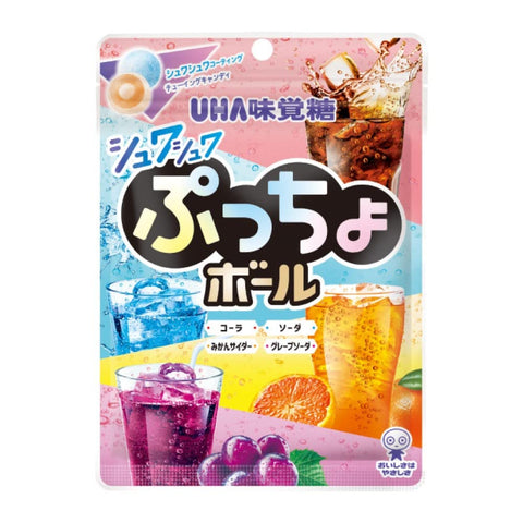 Uha Miguto Japan Puccho Ball Shuwashuwa Carbonated Assorted 50G X 6 Bags