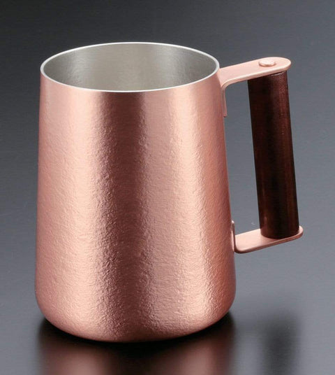 Minagawa Copper Handcrafted Beer Mug With Wood Handle 400Ml