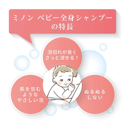 Minon Baby Whole Body Shampoo Refill Bag 300ml - Japanese Whole Body Shampoo