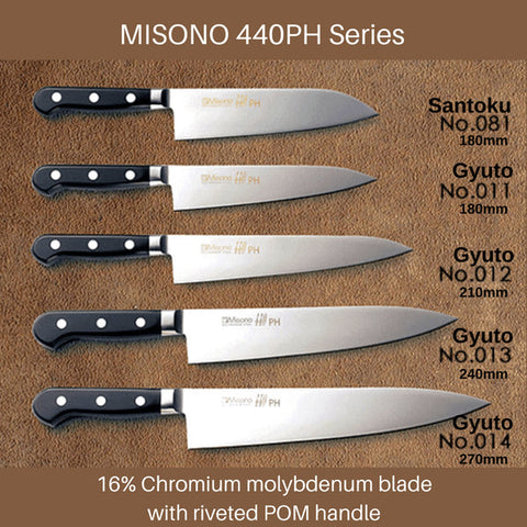 Misono 440Ph Gyuto Knife With Pom Handle Gyuto 180mm (No.011)