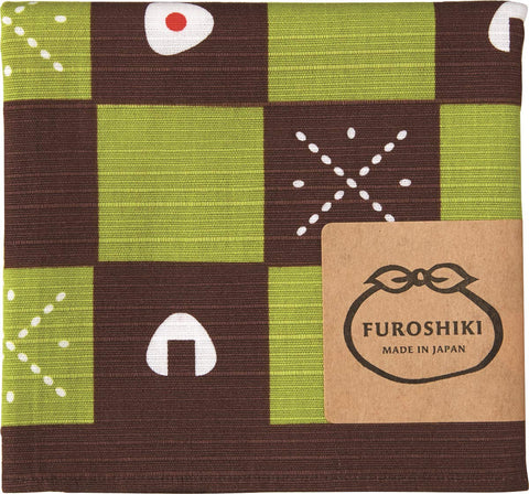 Miyamoto-Towel Furoshiki Lunch Cloth Japanese Pattern Okami'S 50X50Cm Checkered Rice Ball