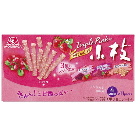 Morinaga Japan Triple Pink Twigs 44X10Pc Confectionery