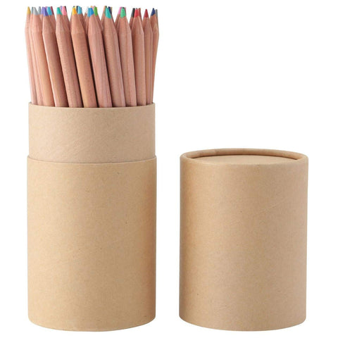 Mujirushi Ryohin Colored Pencils 60 Colors Paper Tube Case - Japan