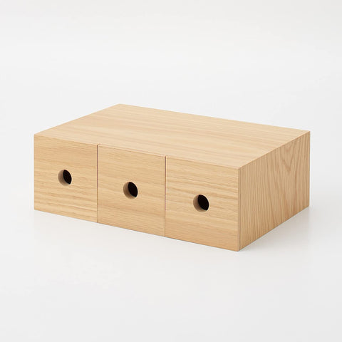 Muji Wooden Small Storage 3 Tier Japan - 8.4X17X25.2Cm | 82603323 | Mujirushi Ryohin