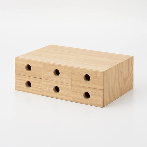 Mujirushi Ryohin 82603330 6-Tier Wooden Small Storage 8.4 X 17 X 25.2 Cm Japan