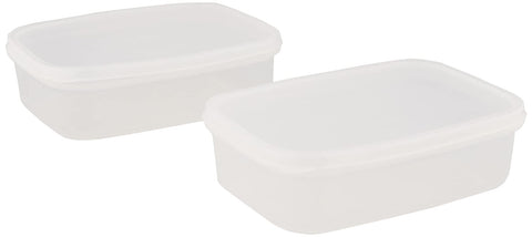 Set Of 2 Nagao Japan Storage Containers 760Ml Easy To Clean Square Polypropylene S-54