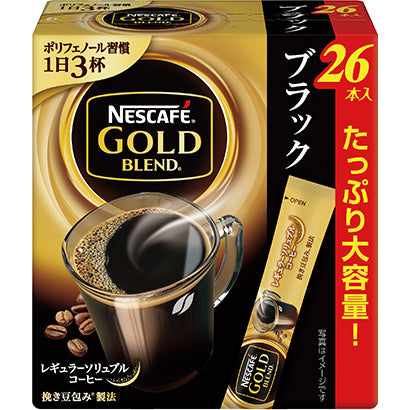 Nestle Japan Nescafe Gold Blend Black Instant Coffee 26 Sticks - Black Coffee From Japan