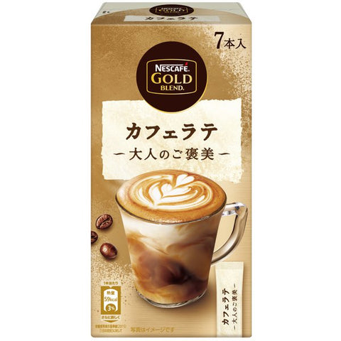 Nestle Japan Nescafe Gold Blend Adult Reward Cafe Latte 7 Sticks -  Rich Flavor Latte Coffee