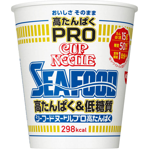 Cup Noodles Pro High Protein Low Sugar Seafood Noodles Japan 12 Pack 78G | 1 Day Dietary Fiber