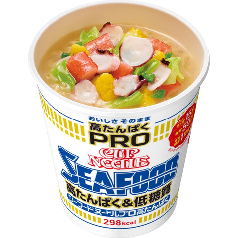 Cup Noodles Pro High Protein Low Sugar Seafood Noodles Japan 12 Pack 78G | 1 Day Dietary Fiber