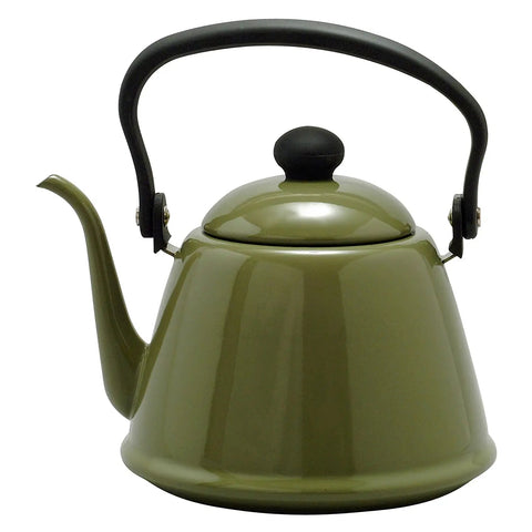 Noda Horo Enamelware Induction Pour Over Kettle 2.0L Olive Japan